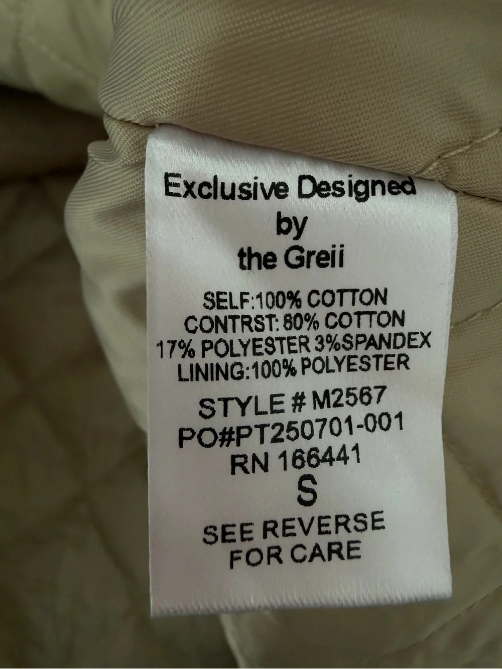 NEW The Greii Beige  & Navy Grandma's Floral Cotton Jacket Small 8685